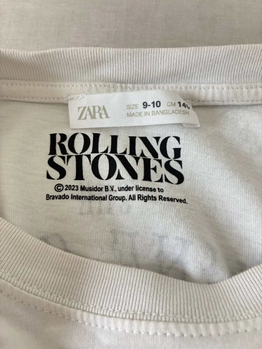 Zara The Rolling Stones Girls Crew Neck White T-Shirt